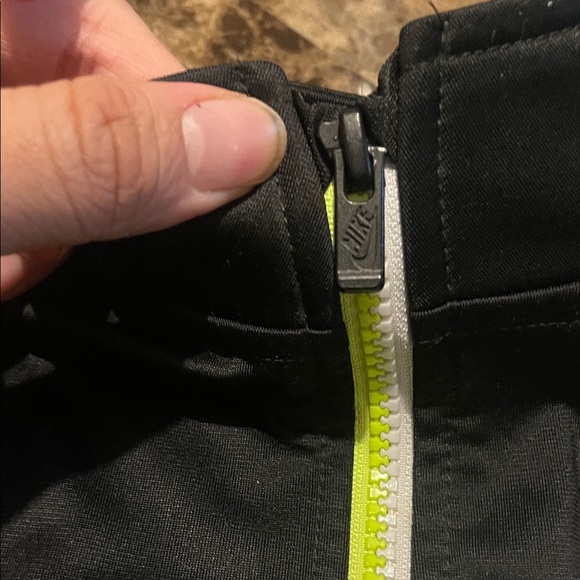 Nike Black Jacket with White Logo and Yellow Zipper - Picture 5 of 8